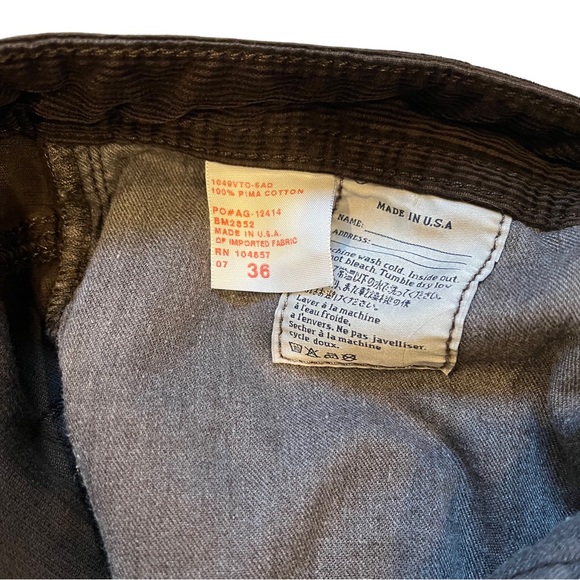 AG Adriana Goldschmied Protege Straight-Leg Brown Corduroy Jeans - Picture 13 of 13